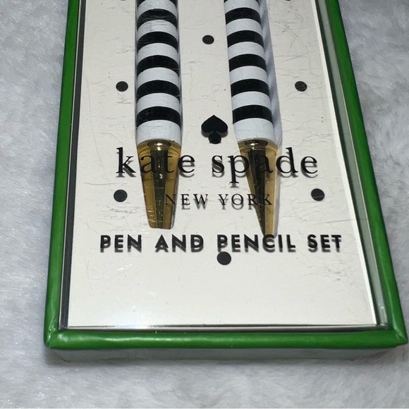KATE SPADE STRIPE PEN AND PENCUL SET NIB - Picture 3 of 3